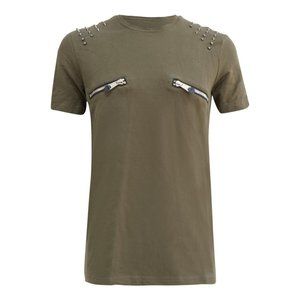 WORTHY ZIP TEE - OLIVE